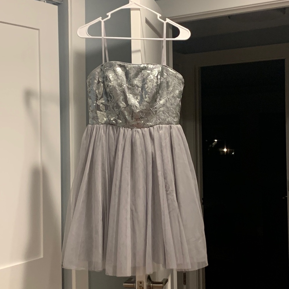 Sequin Silver Party Dress | Size 6